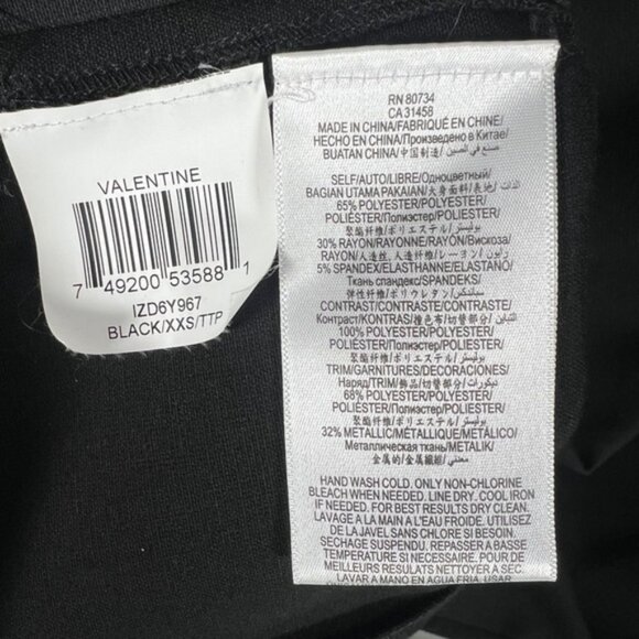 NWT BCBGMAXAZRIA VALENTINE Lace Aplique Sleeveless Black Mini Dress IZD6Y967 XXS - Picture 15 of 16